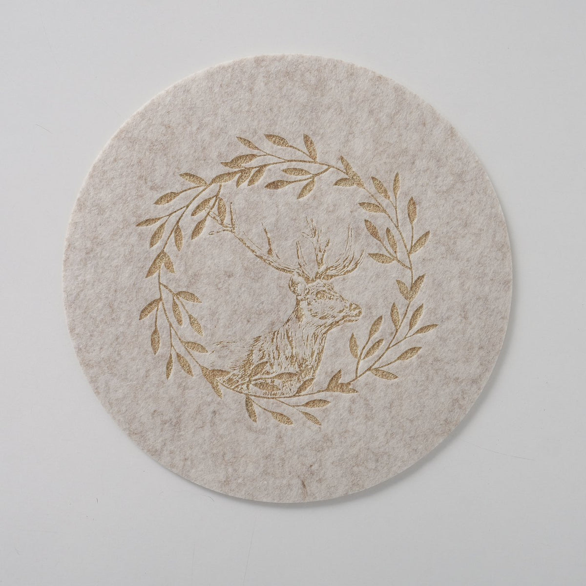 Tischset aus Filz mit Hirsch in grau oder beige