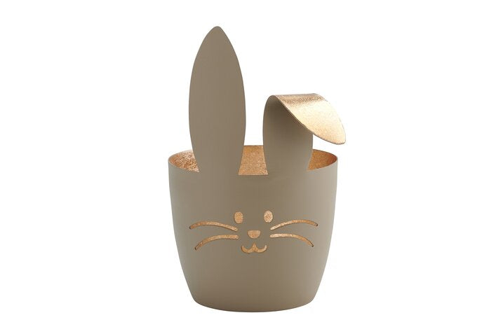 Windlicht Osterhase -taupe-