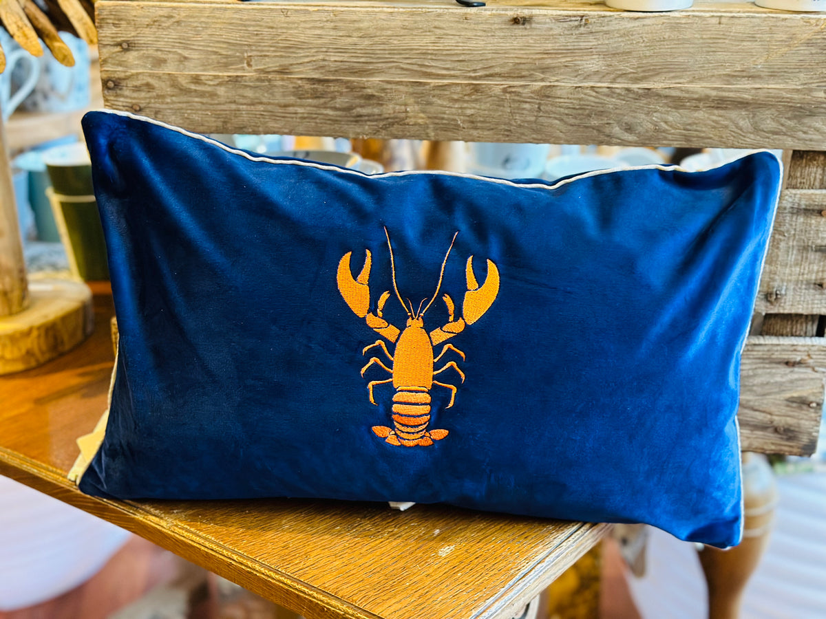 Kissen Chaletstyle Lobster -Dunkelblau/Orange in 30 x 50cm-