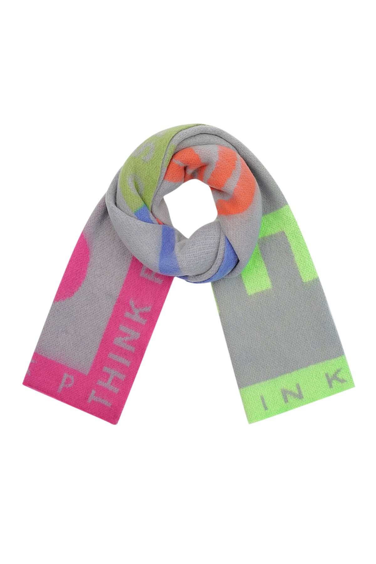 Schal Think positive // Smile Grau