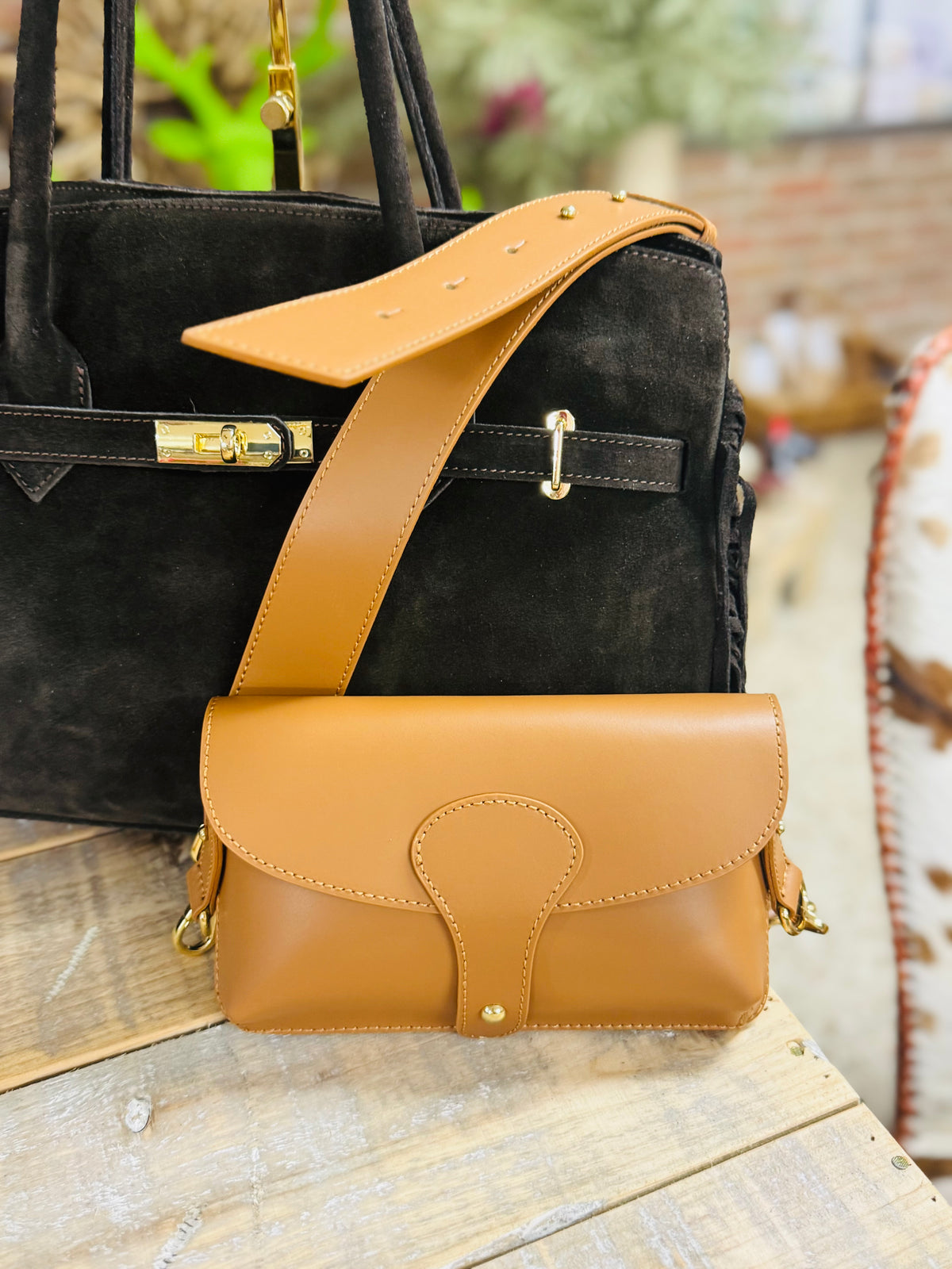Leder Countrylife Bag -Cognac-