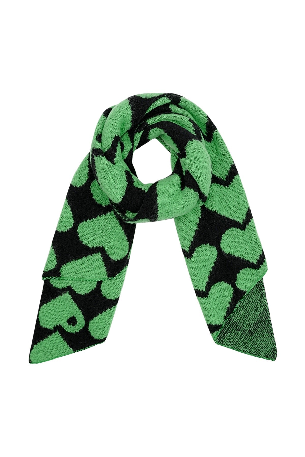Kuscheliger Maxi Schal Winter Heart -Grün-