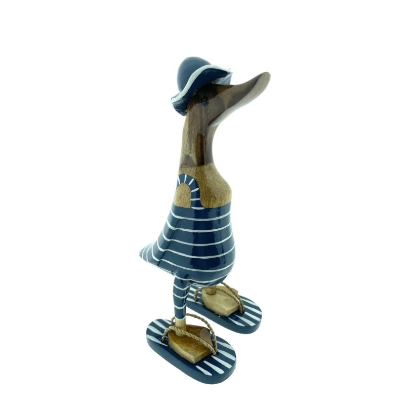 Ente Mia weiß/dunkelblau // Größe L 42cm
