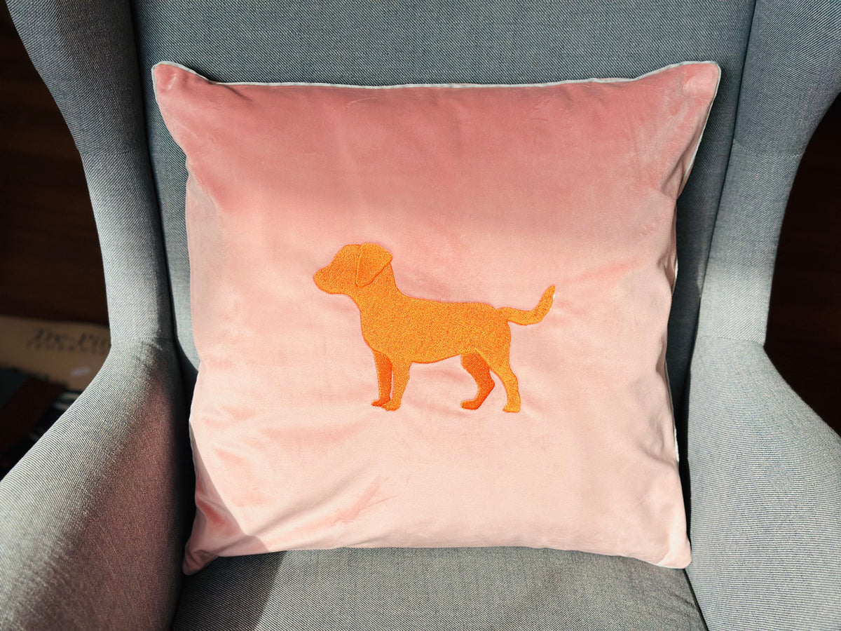 Kissen Chaletstyle Hund -Nude/Orange in 50 x 50cm-