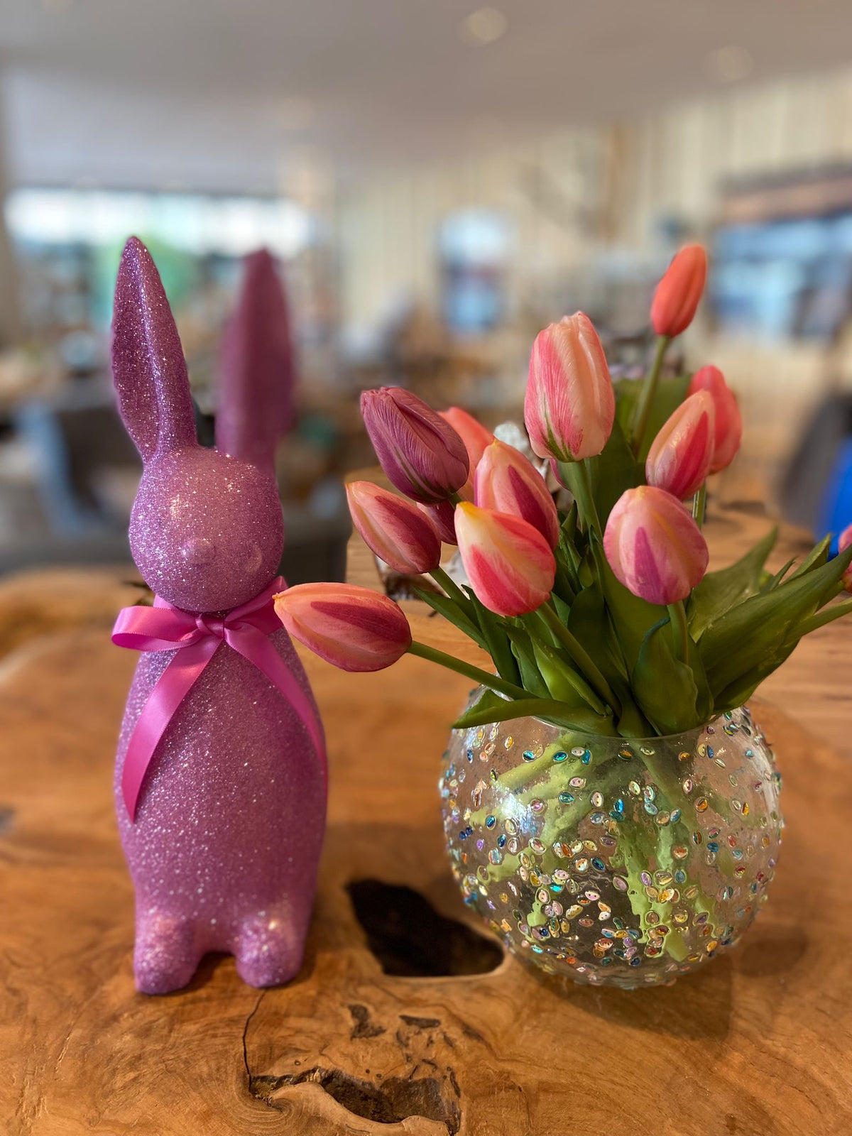 Osterhase glitzernd -Pink- 30cm