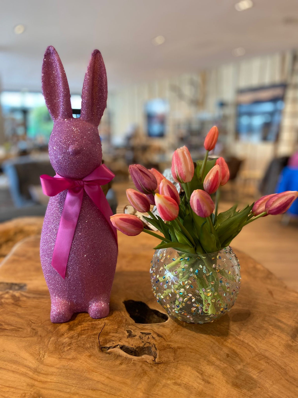 Osterhase glitzernd -Pink- 42cm