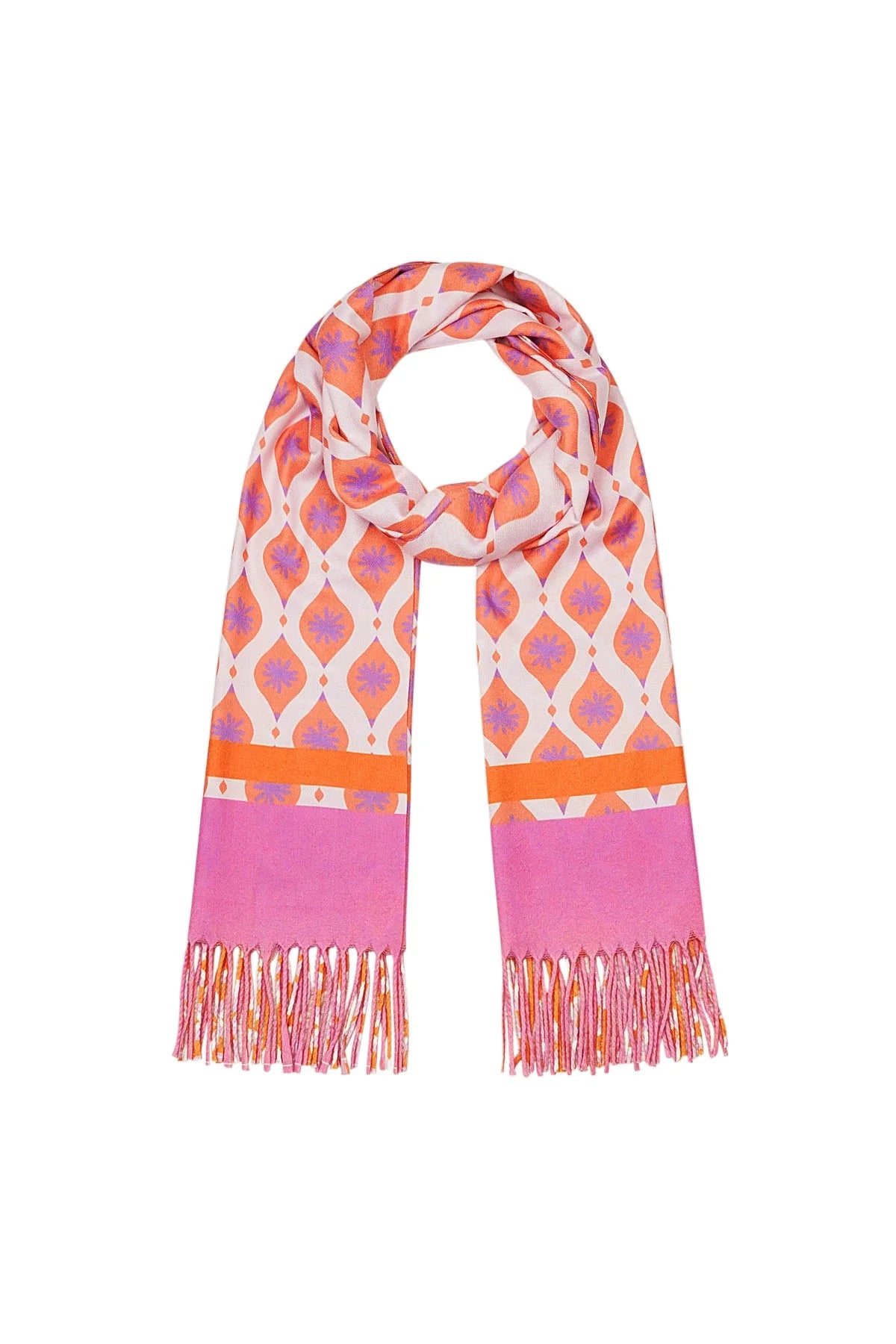 Smile and be Happy Schal -Rosa/Orange-