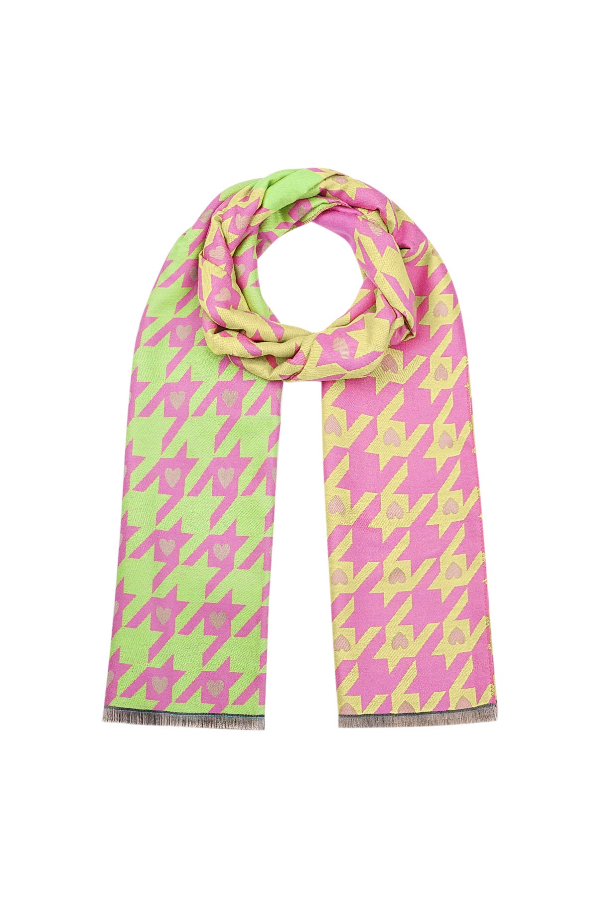 Herz Muster Schal -rosa multi-