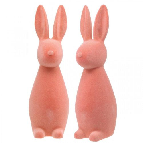 Osterhase beflockt -Apricot- 30cm