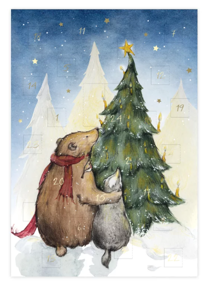 ADVENTSKALENDER KARTE Bär & Dachs