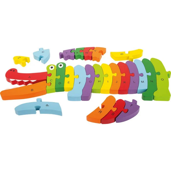 ABC Puzzle Krokodil aus Holz