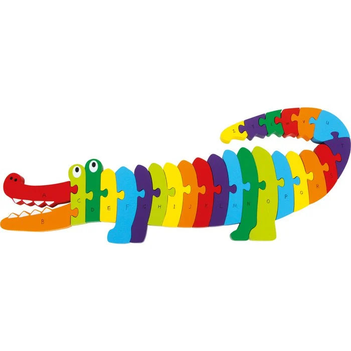 ABC Puzzle Krokodil aus Holz
