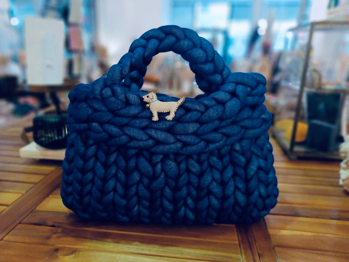 Lofty Loop Bag MAXI 40cm-Navy mit Dackel-