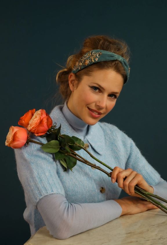 Haarreif Blau/Türkis Pearly