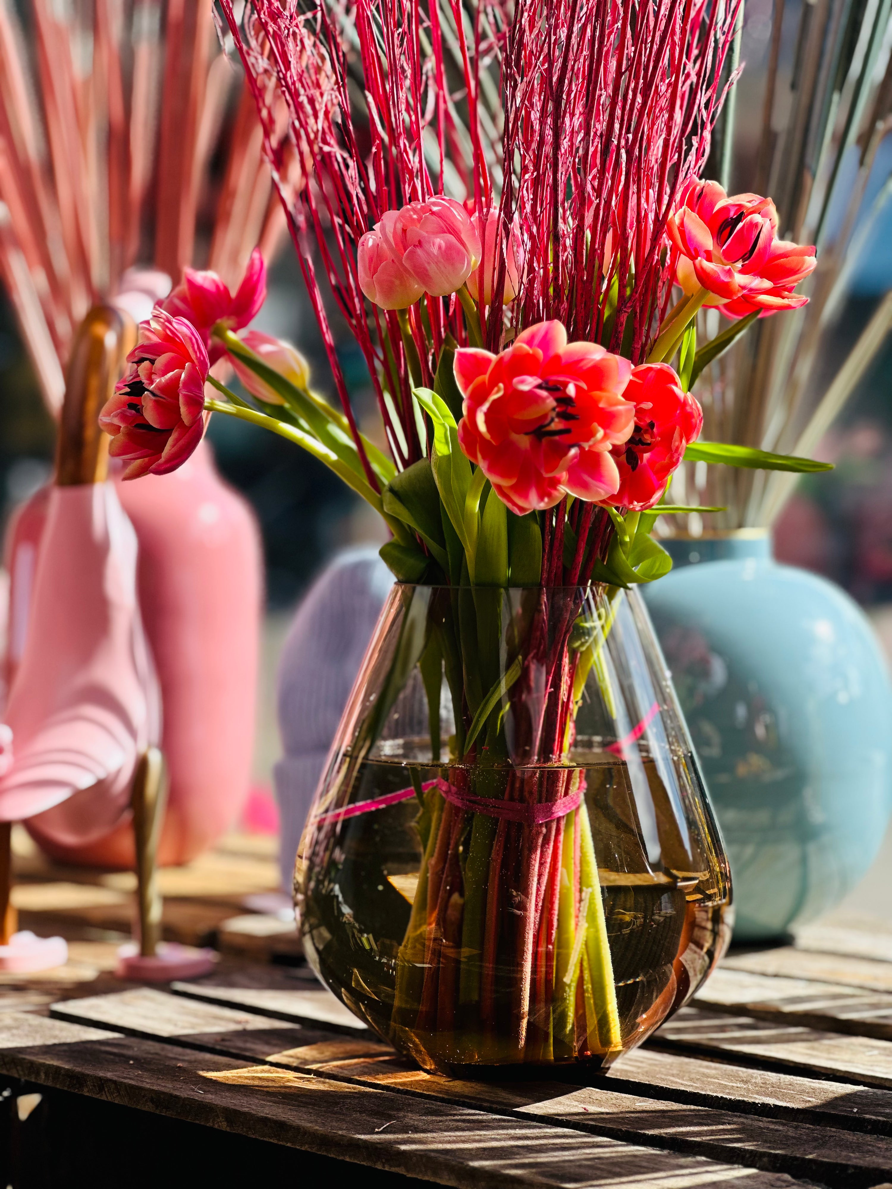 Vase konisch rauchbraun