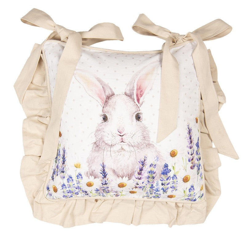 Kissenhülle 40 x 40 cm -Lavendelblüte mit Hase-